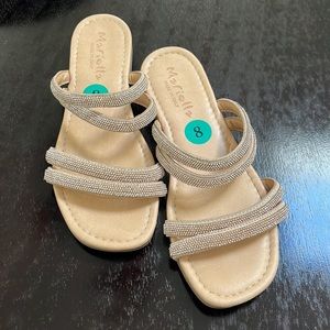 Mariella flats with rose gold crystal straps